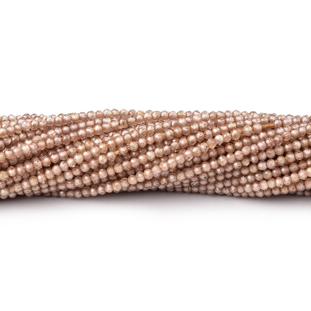 1.5mm Warm Champagne Zircon Micro Faceted rondelle beads 12.5 inch 220 pieces AAA