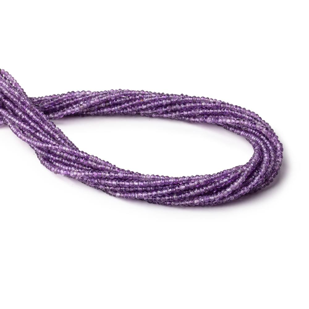 2-3mm Amethyst Faceted Rondelle Beads 13 inch 160 pieces - BeadsofCambay.com