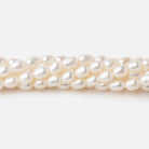 5.5x4mm Off White Oval Freshwater Pearl Beads 15.5 inch 69 pieces - BeadsofCambay.com