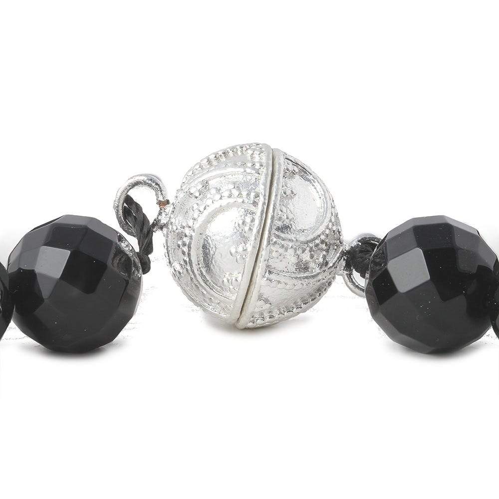 18.5mm Sterling Silver plated Magnetic Clasp Ball Milgrain Swirl Design 1 piece - Beadsofcambay.com
