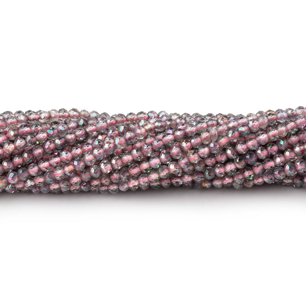 2mm Mystic Pink Topaz micro faceted rondelle beads 13 inch 180 pieces View 1