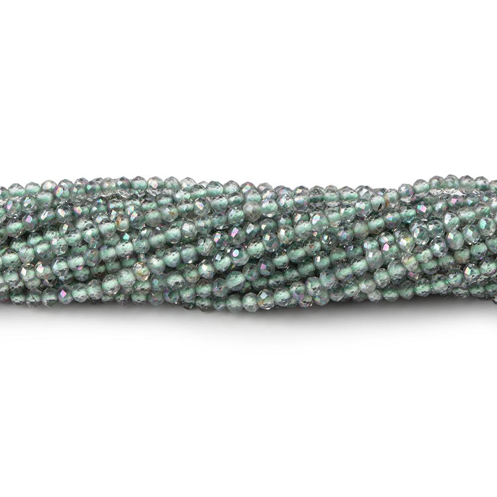 2mm Mystic Green Topaz micro faceted rondelle beads 13 inch 180 pieces