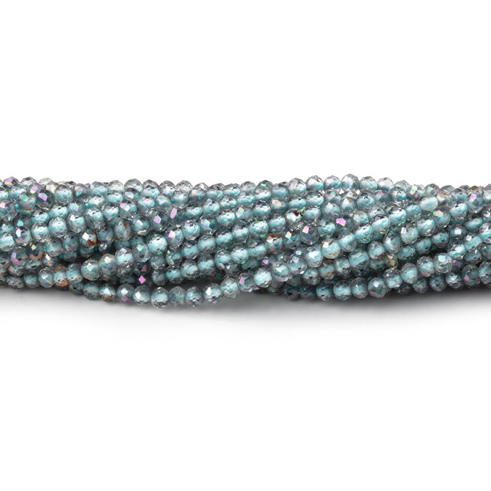 Beadsofcambay 2mm Mystic Teal Topaz micro faceted rondelle beads 13 inch 180 pieces View 2