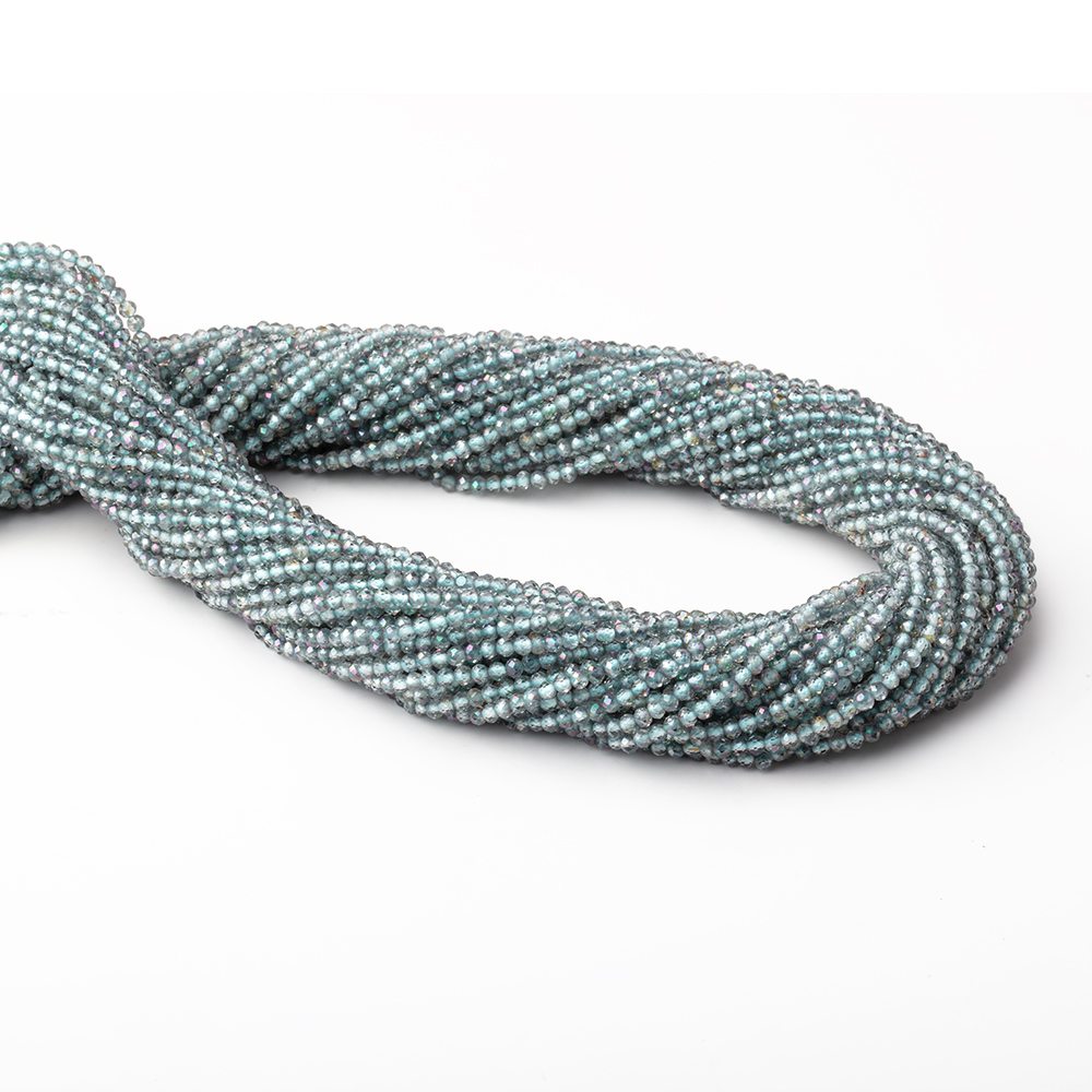 Beadsofcambay 2mm Mystic Teal Topaz micro faceted rondelle beads 13 inch 180 pieces View 1