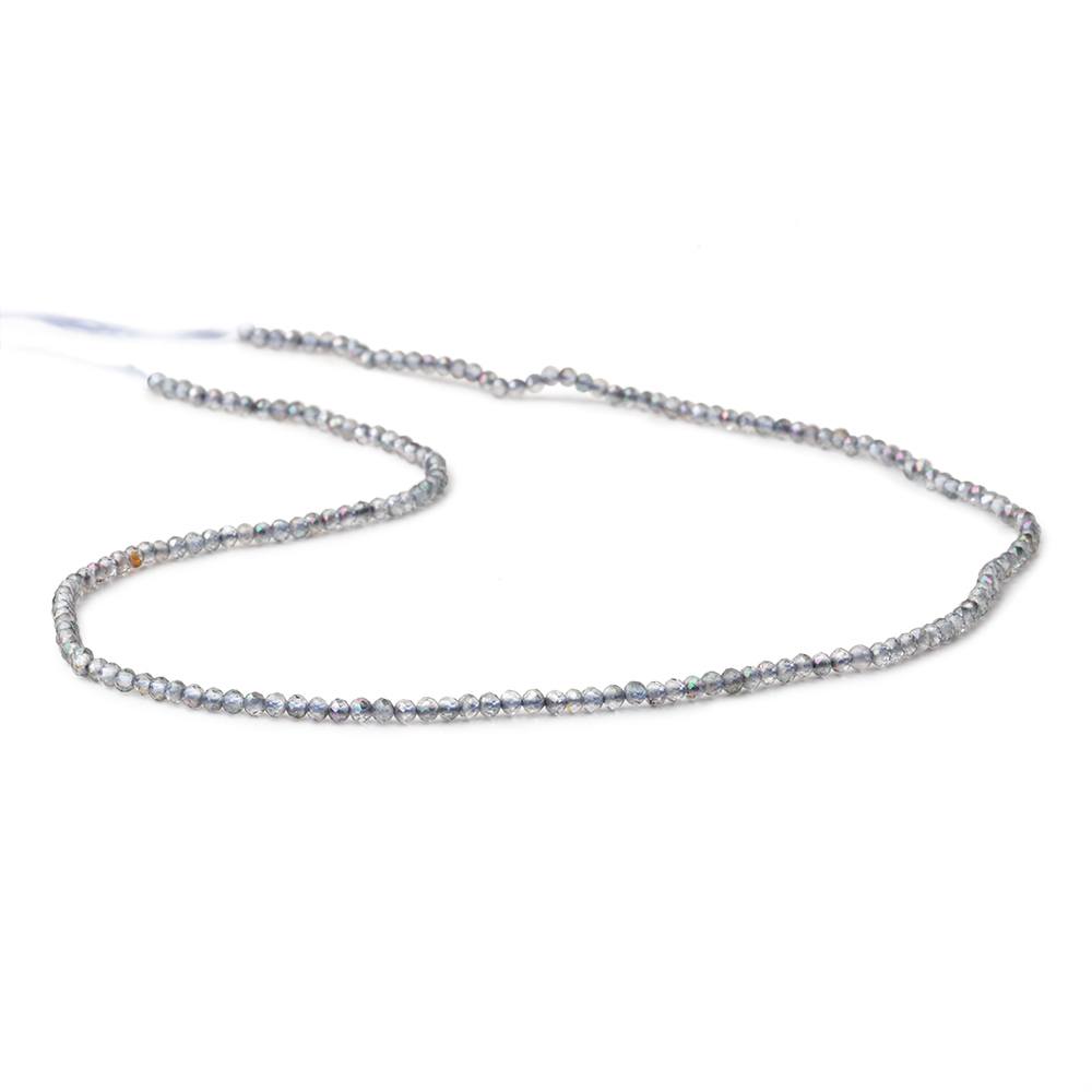 Beadsofcambay 2mm Mystic Periwinkle Blue Topaz micro faceted rondelle beads 13 inch 180 pieces View 1