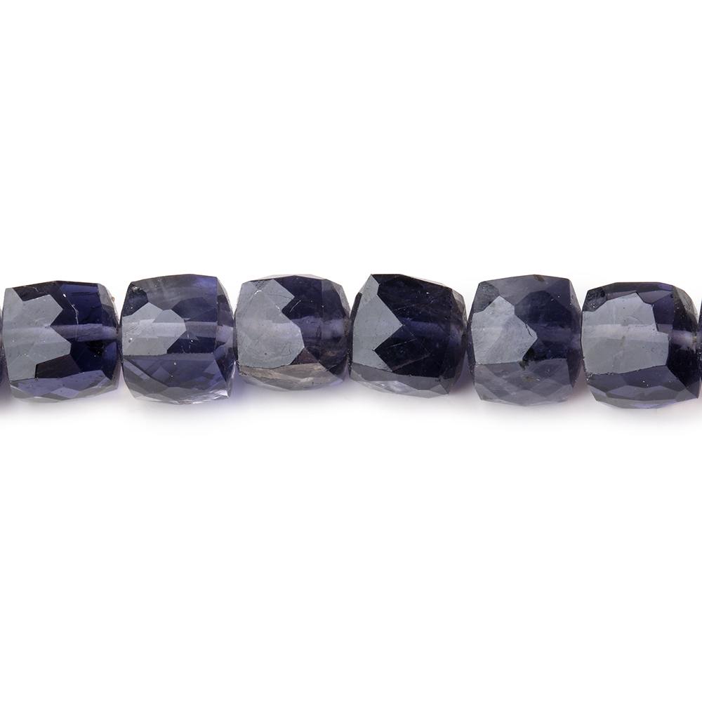 6.5x6.5mm Iolite faceted cubes 8 inch 30 beads AA - BeadsofCambay.com