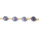 7mm Iolite plain coin Vermeil Chain by the foot - BeadsofCambay.com