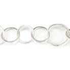 18mm and 22mm Silver plated Brushed Round Link Chain by the foot - Beadsofcambay.com