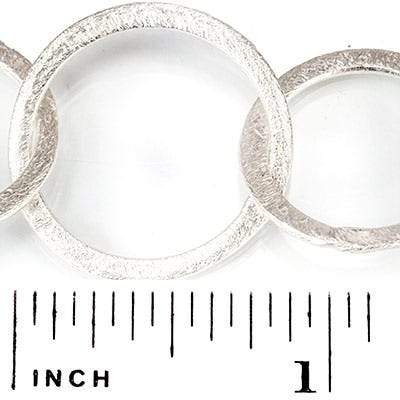 18mm and 22mm Silver plated Brushed Round Link Chain by the foot - Beadsofcambay.com