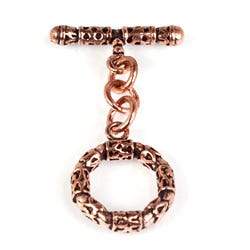 18mm Copper 3-D Round Toggle Set of 2 - Beadsofcambay.com