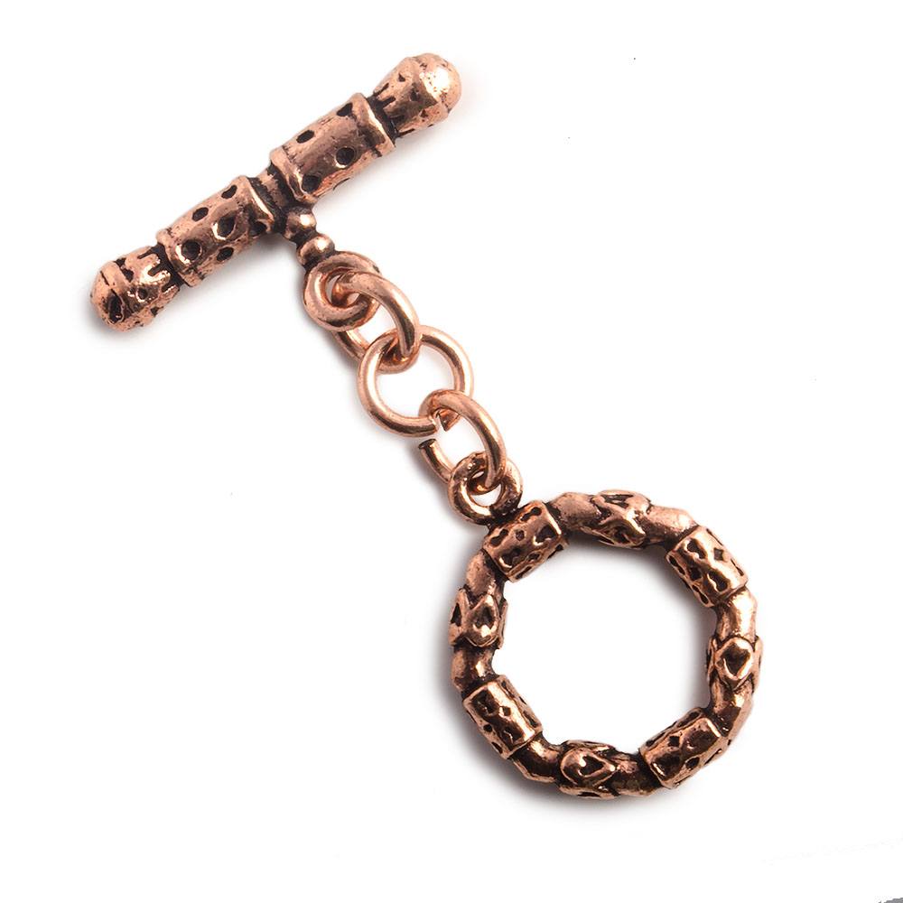 18mm Copper 3-D Round Toggle Set of 2 - Beadsofcambay.com