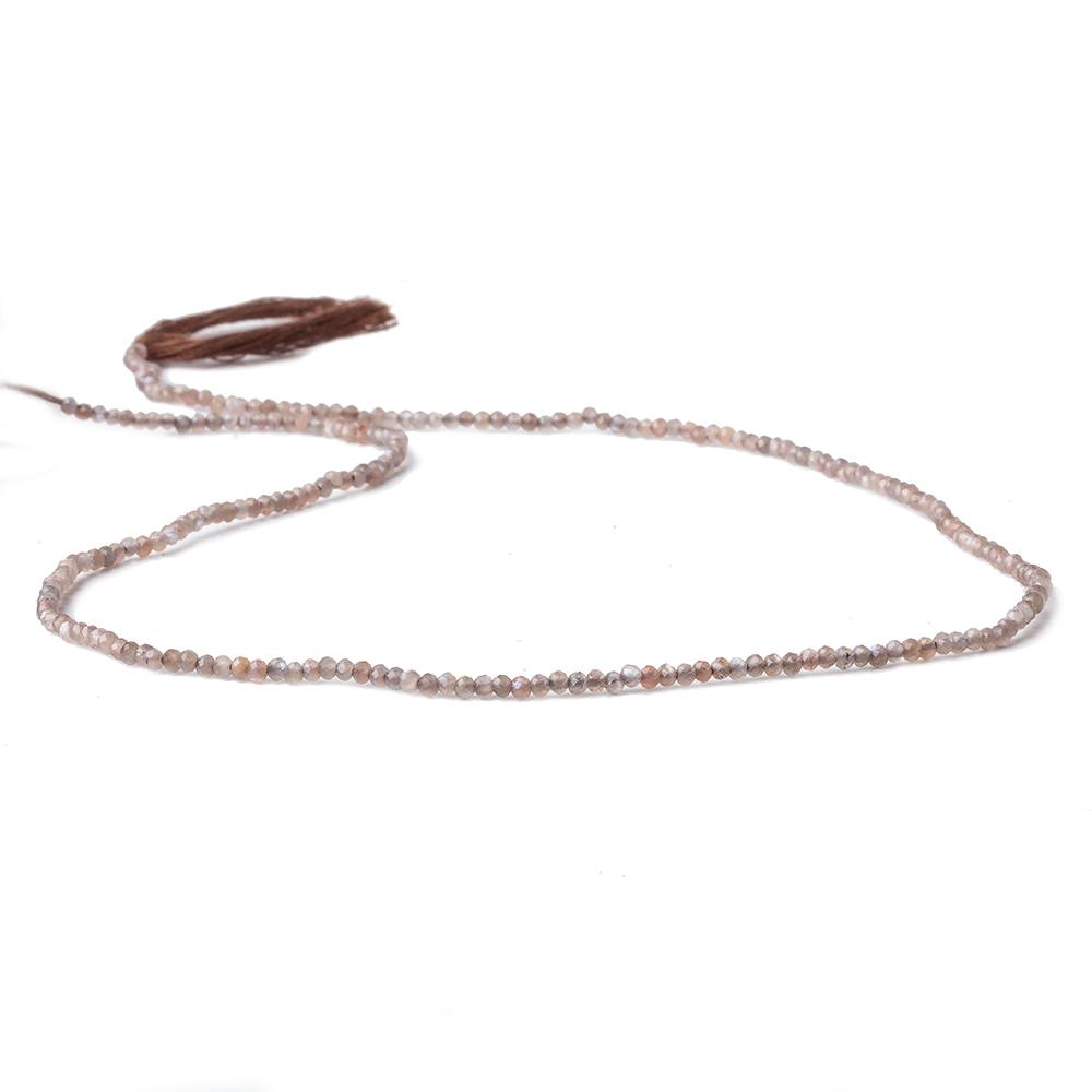 1.8mm Grey and Brown Moonstone Micro Faceted rondelle beads 13 inch 225 pieces AAA - Beadsofcambay.com