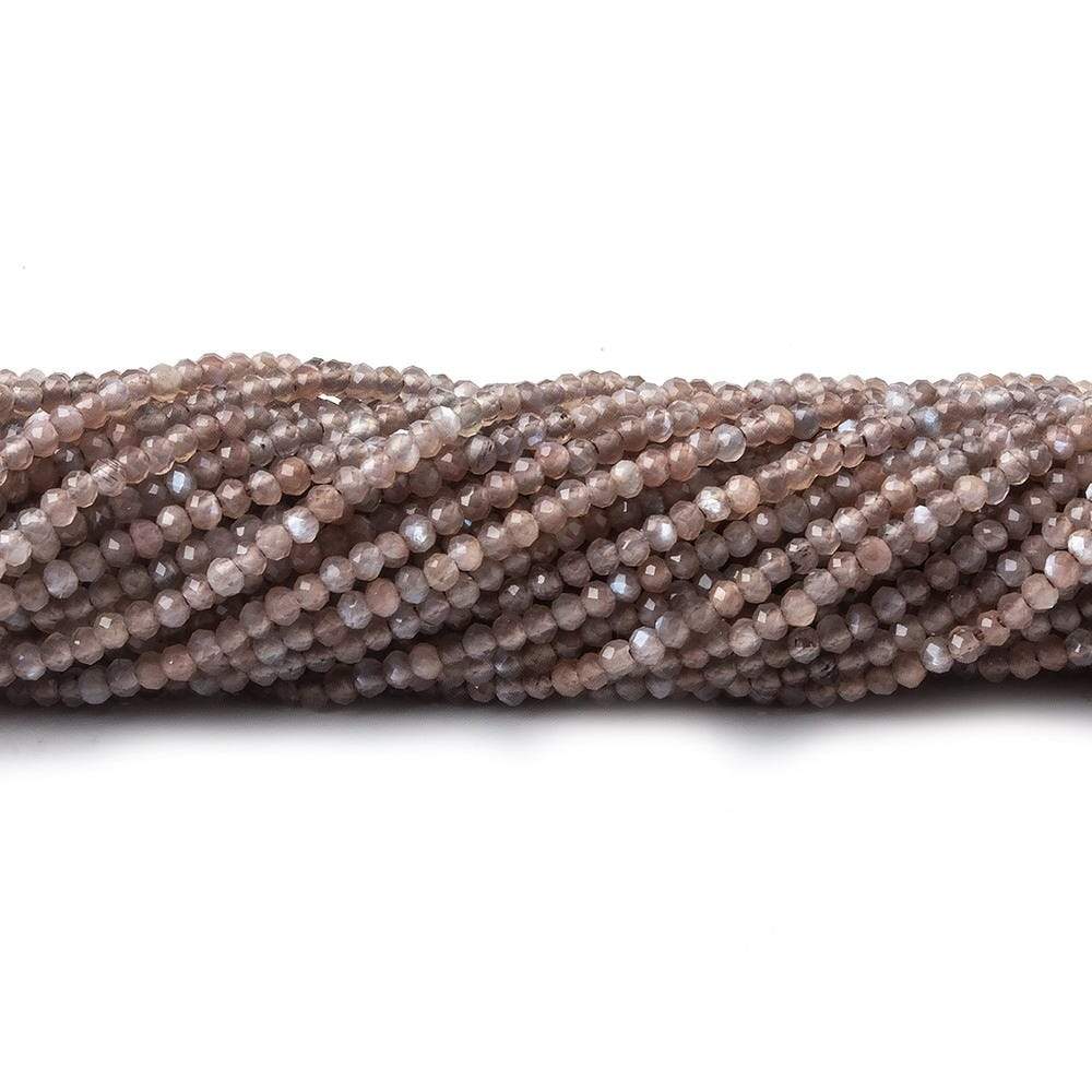1.8mm Grey and Brown Moonstone Micro Faceted rondelle beads 13 inch 225 pieces AAA - Beadsofcambay.com