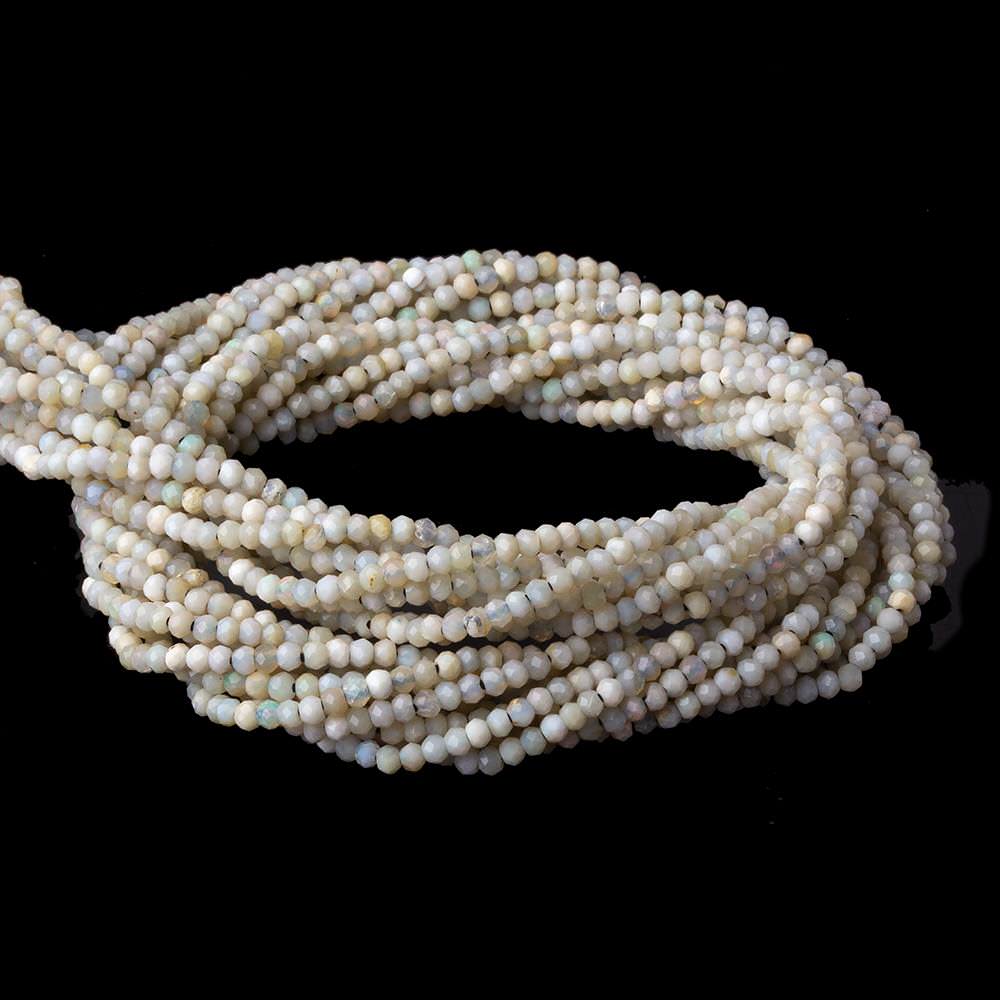 1.8mm Opaque Brown Grey Australian Opal micro faceted rondelle beads 12.5 inch 220 pieces AA - Beadsofcambay.com