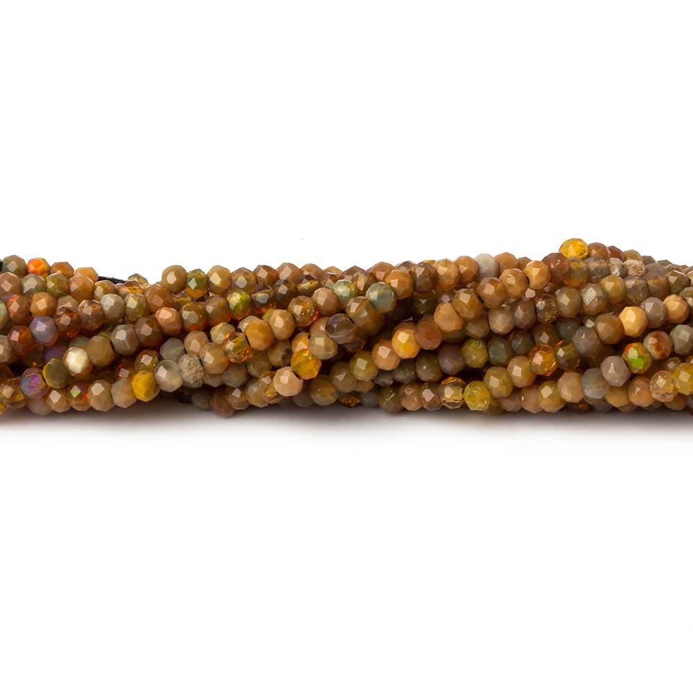 1.8mm Opaque Dark Golden Australian Opal micro faceted rondelle beads 12.5 inch 220 pieces AA - Beadsofcambay.com