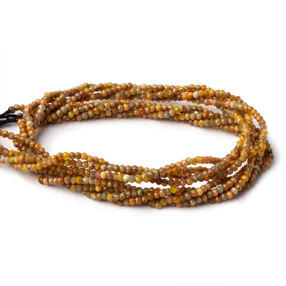 1.8mm Opaque Dark Golden Australian Opal micro faceted rondelle beads 12.5 inch 220 pieces AA - Beadsofcambay.com