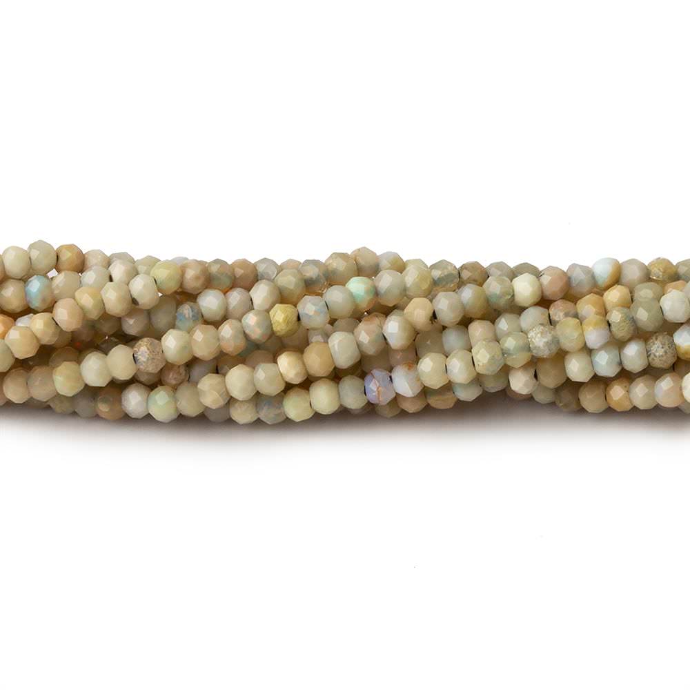 1.8mm Opaque Golden Brown Australian Opal micro faceted rondelle beads 12.5 inch 220 pieces AA - Beadsofcambay.com