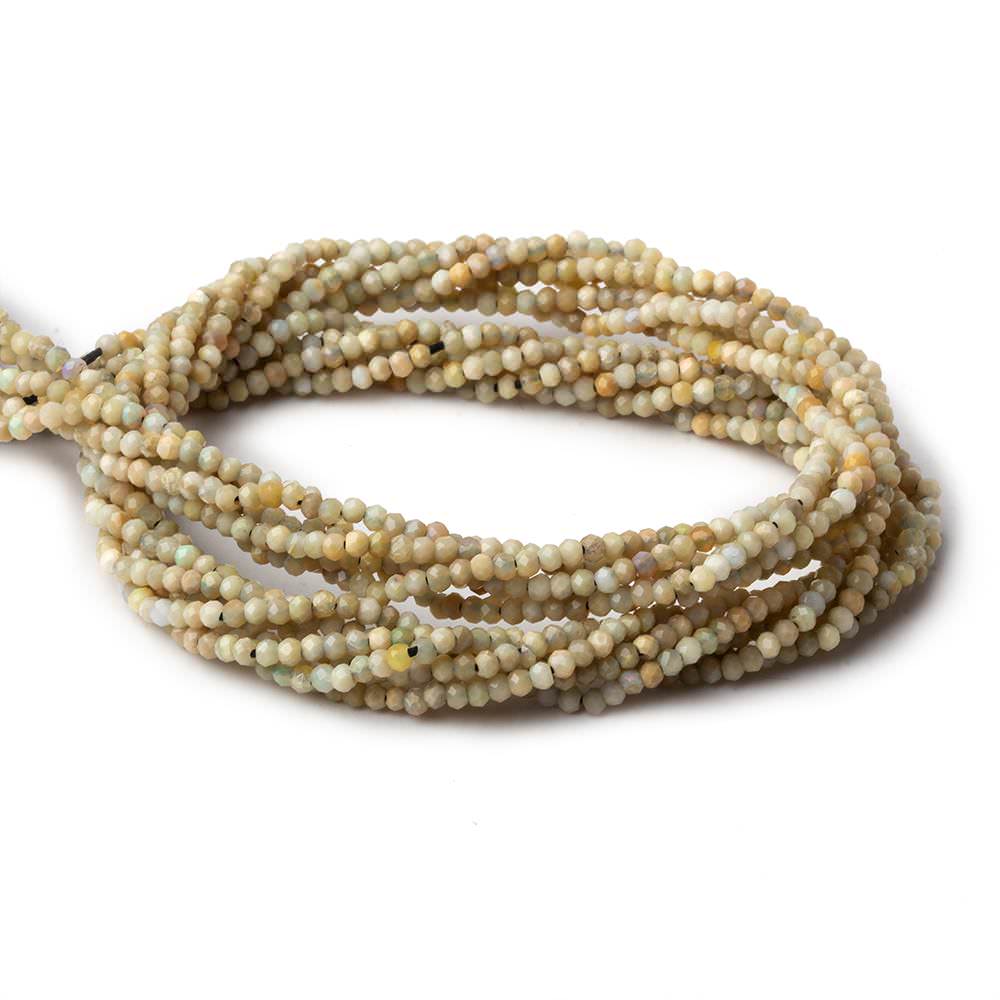 1.8mm Opaque Golden Brown Australian Opal micro faceted rondelle beads 12.5 inch 220 pieces AA - Beadsofcambay.com