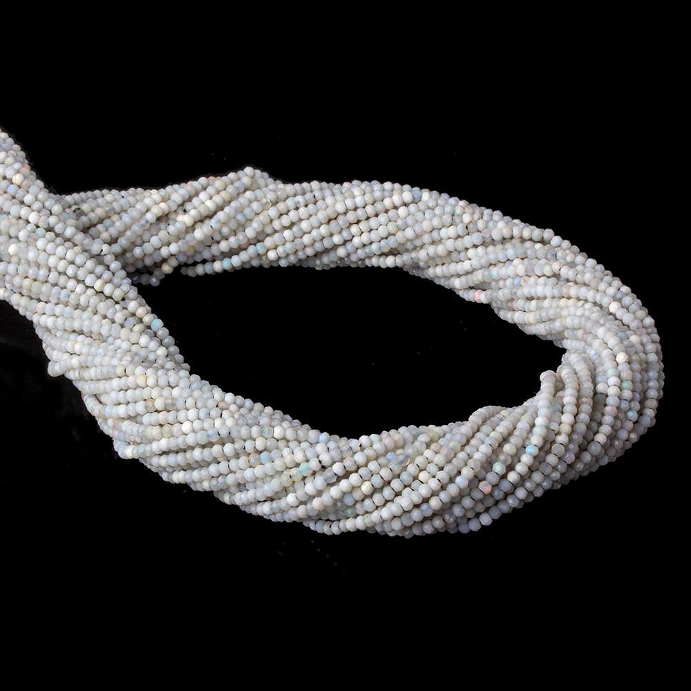 1.8mm Opaque Grey Australian Opal micro faceted rondelle beads 12.5 inch 220 pieces AA - Beadsofcambay.com