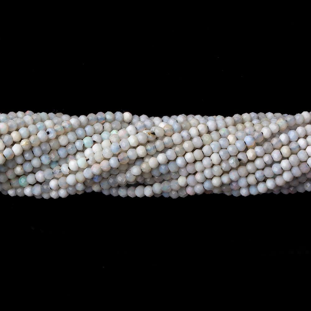 1.8mm Opaque Grey Australian Opal micro faceted rondelle beads 12.5 inch 220 pieces AA - Beadsofcambay.com