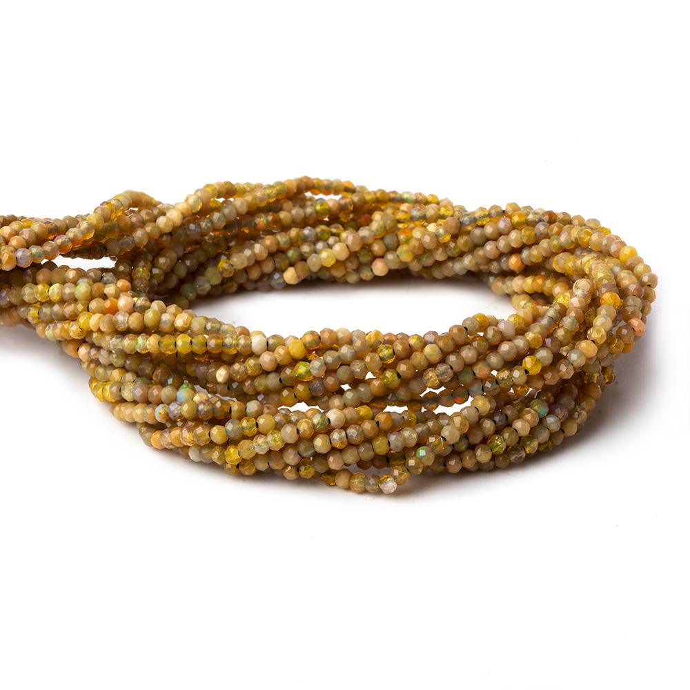 1.8mm Opaque Medium Golden Australian Opal micro faceted rondelle beads 12.5 inch 220 pieces AA - Beadsofcambay.com