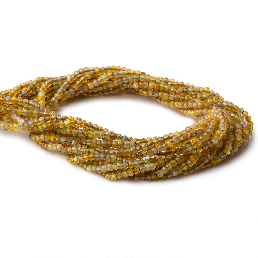 1.8mm Translucent Golden Australian Opal micro faceted rondelle beads 12.5 inch 220 pieces AA - Beadsofcambay.com