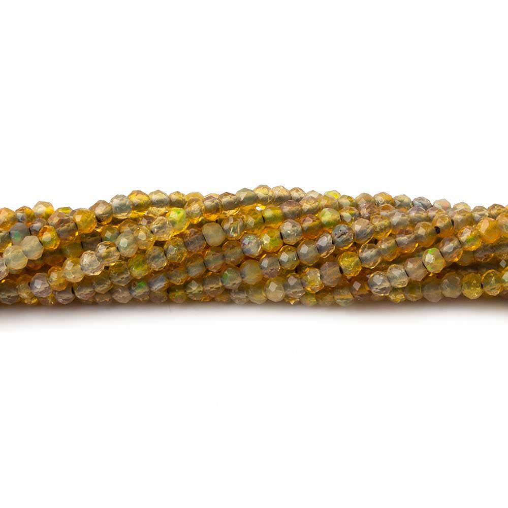 1.8mm Translucent Golden Australian Opal micro faceted rondelle beads 12.5 inch 220 pieces AA - Beadsofcambay.com