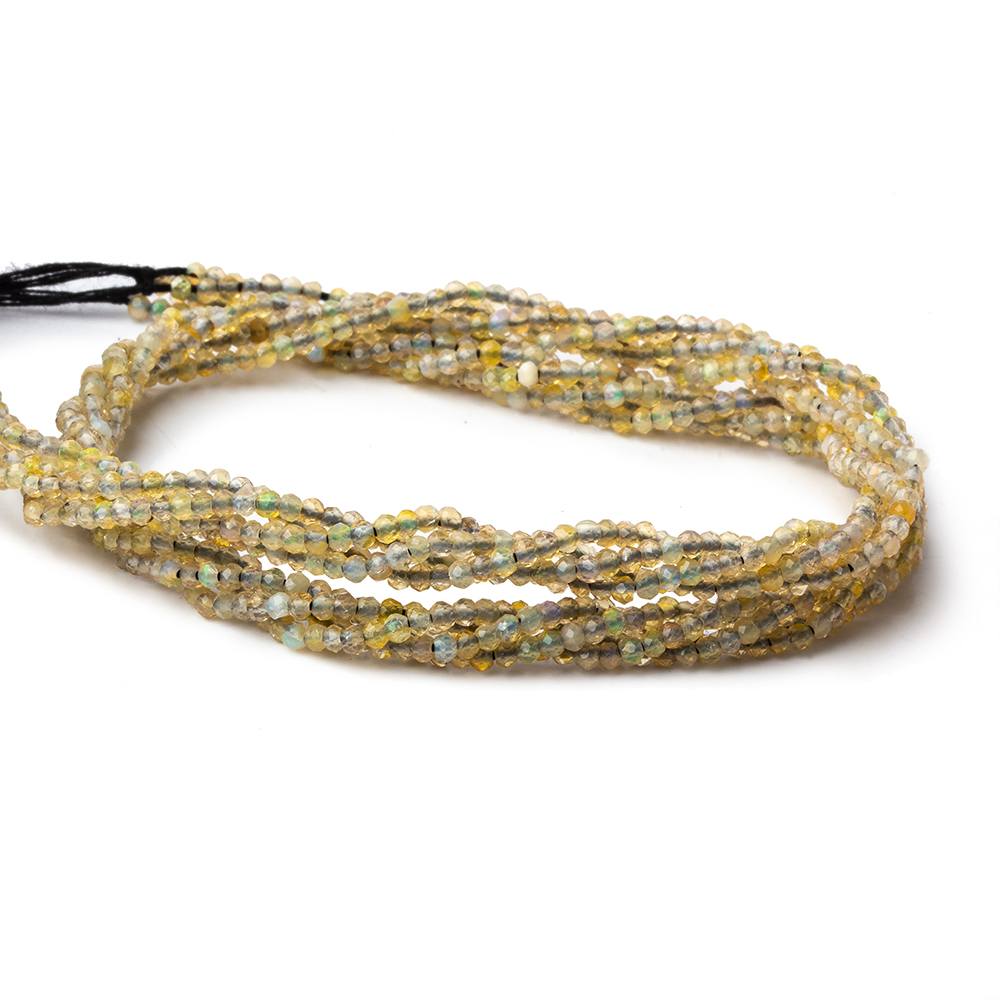 1.8mm Translucent Golden Brown Australian Opal micro faceted rondelle beads 12.5 inch 220 pieces AA - Beadsofcambay.com