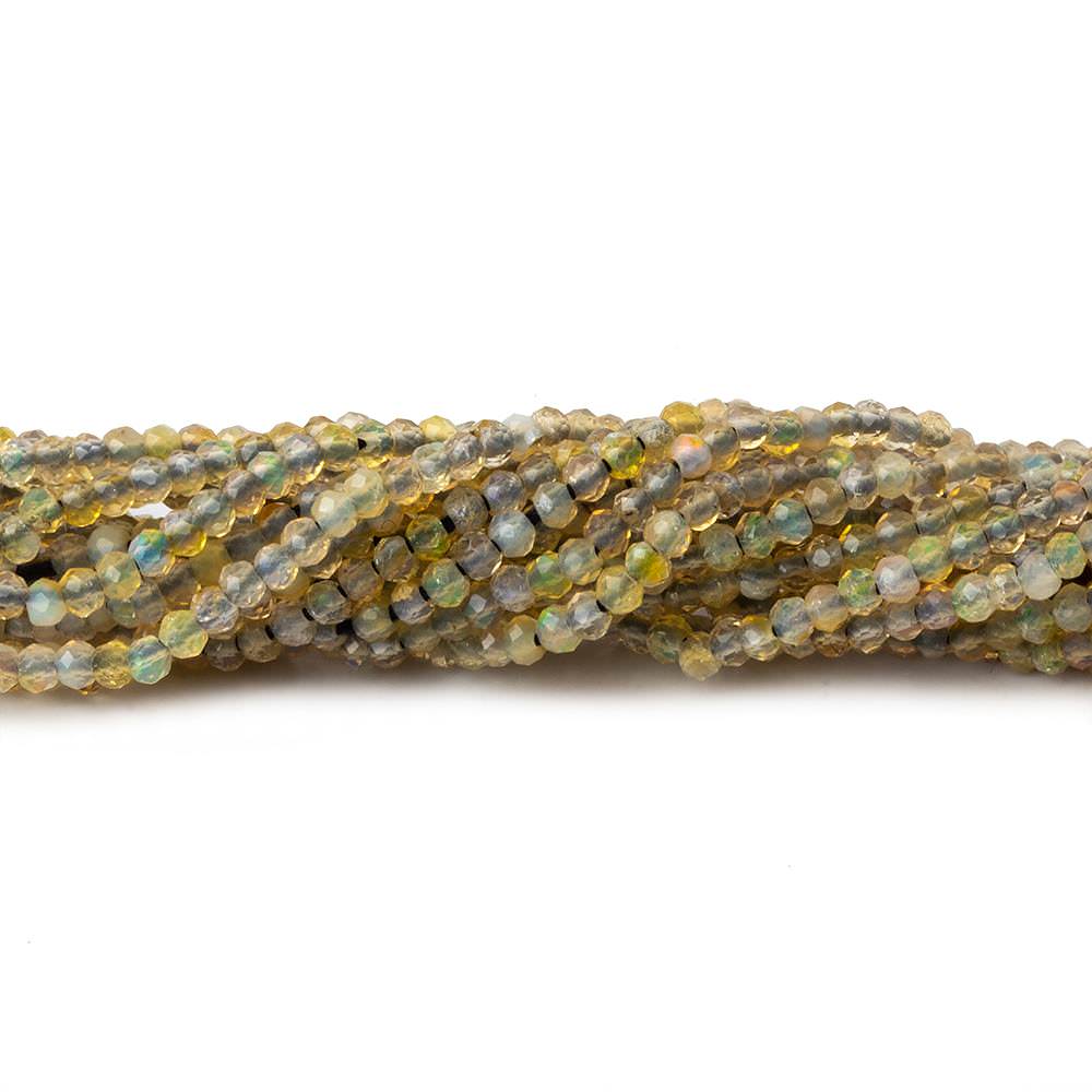 1.8mm Translucent Golden Brown Australian Opal micro faceted rondelle beads 12.5 inch 220 pieces AA - Beadsofcambay.com