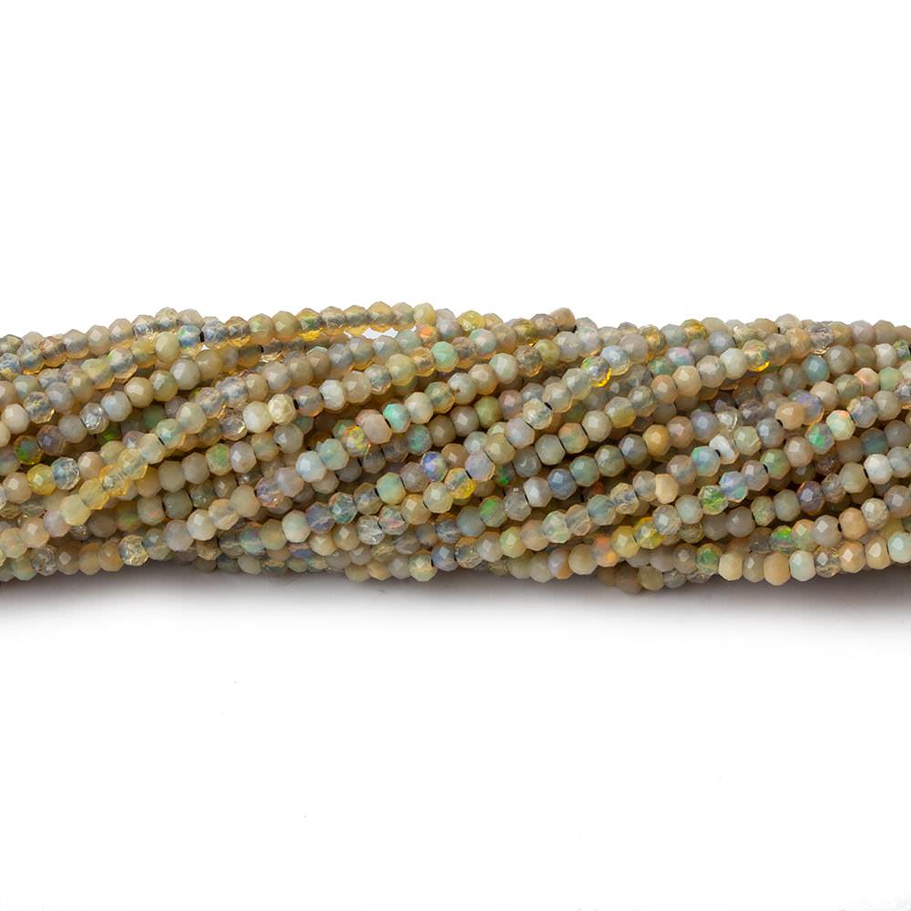 1.8mm Translucent Greenish Golden Australian Opal micro faceted rondelle beads 12.5 inch 220 pieces AA - Beadsofcambay.com