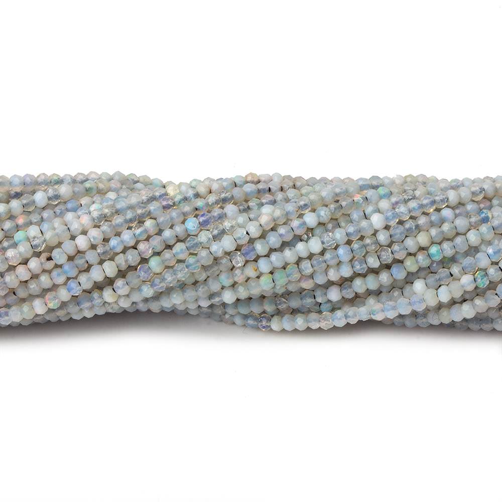 1.8mm Translucent Medium Grey Australian Opal micro faceted rondelle beads 12.5 inch 220 pieces AA - Beadsofcambay.com