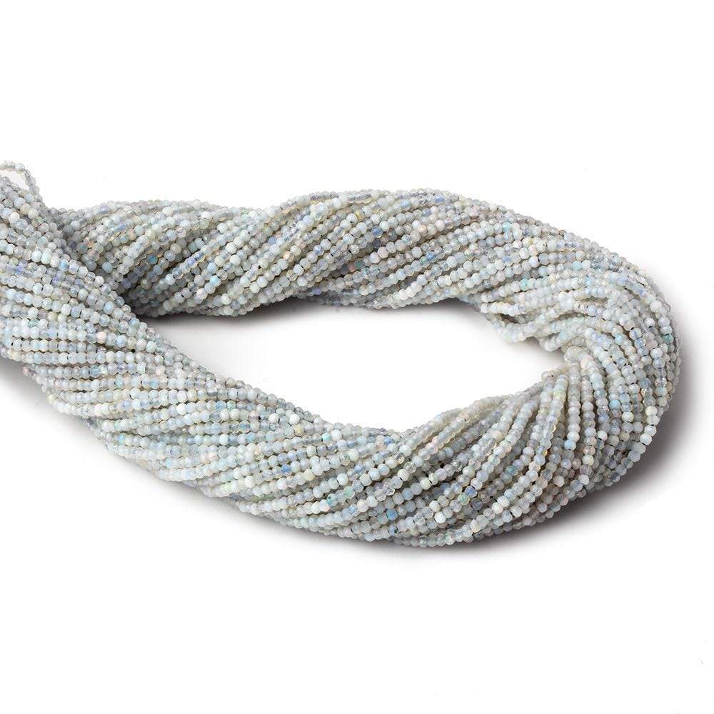 1.8mm Translucent Medium Grey Australian Opal micro faceted rondelle beads 12.5 inch 220 pieces AA - Beadsofcambay.com