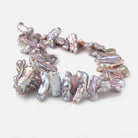 18x10-29x9mm Lilac Peacock Side Drilled Biwa Freshwater Pearls 15 inch 43 pcs AA - Beadsofcambay.com
