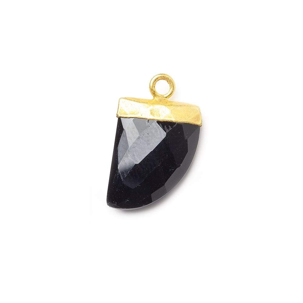18x10mm 24kt Gold Leafed Black Spinel Horn Pendant 1 piece - Beadsofcambay.com