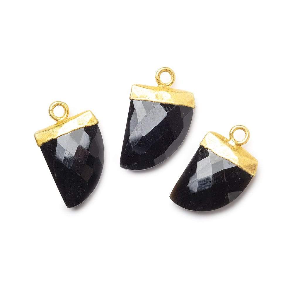 18x10mm 24kt Gold Leafed Black Spinel Horn Pendant 1 piece - Beadsofcambay.com