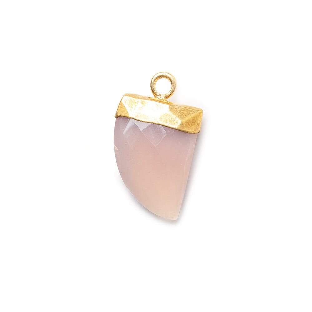 18x10mm 24kt Gold Leafed Rose Chalcedony Horn Pendant 1 piece - Beadsofcambay.com