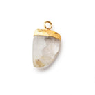18x10mm 24kt Gold Leafed Rutilated Quartz Horn Pendant 1 piece - Beadsofcambay.com
