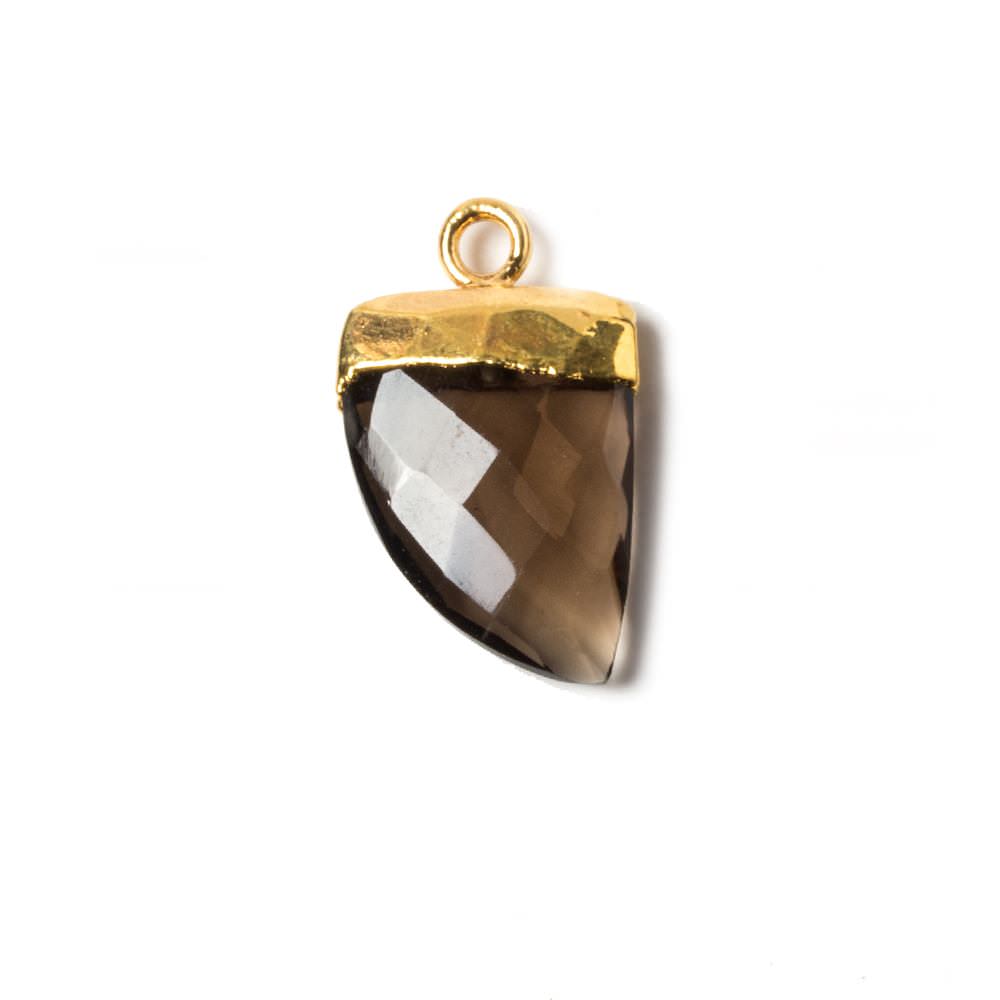 18x10mm Gold Leafed Smoky Quartz Horn Pendants 1 piece - Beadsofcambay.com