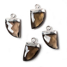 18x10mm Silver Leafed Smoky Quartz Horn Pendant 1 piece - Beadsofcambay.com