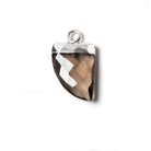 18x10mm Silver Leafed Smoky Quartz Horn Pendant 1 piece - Beadsofcambay.com