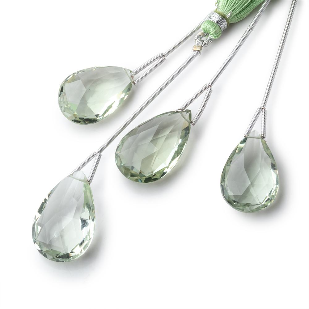 18x12-22x15mm Prasiolite Faceted Pear 1 Focal Bead - Beadsofcambay.com
