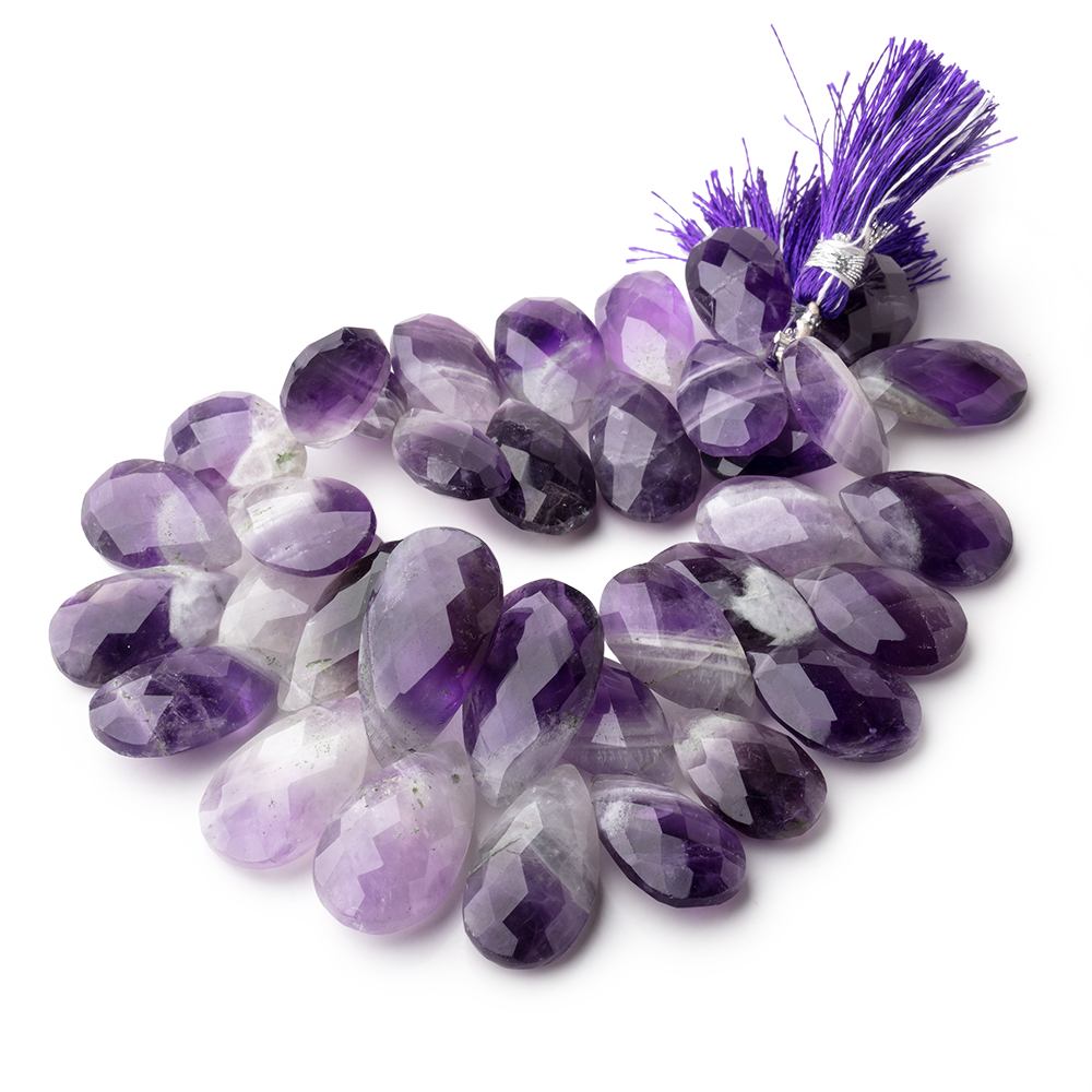 18x12-24x14mm Cape Amethyst Faceted Pear Beads 8 inch 35 pieces - Beadsofcambay.com