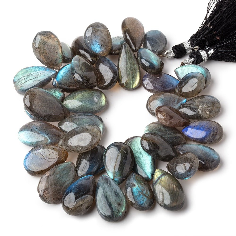 18x12-25x14mm Labradorite Plain Pear Beads 8 inch 36 pieces - Beadsofcambay.com