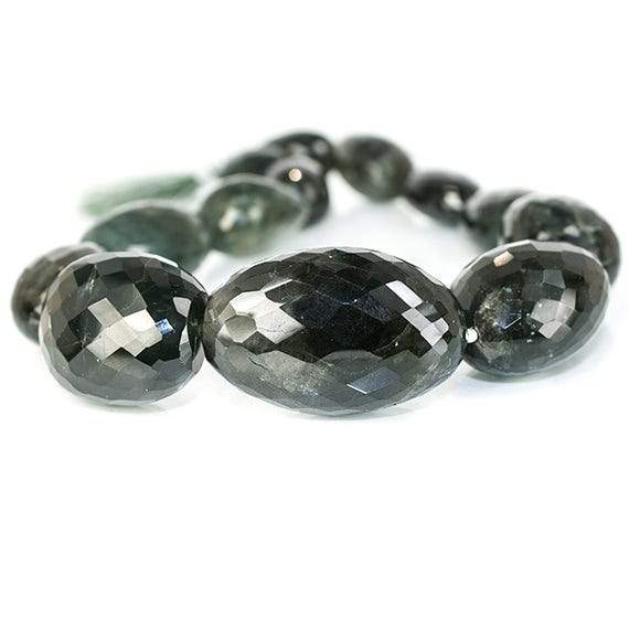 18x12-25x16mm Moss Aquamarine faceted nugget 15.5 inch 19 Beads - Beadsofcambay.com
