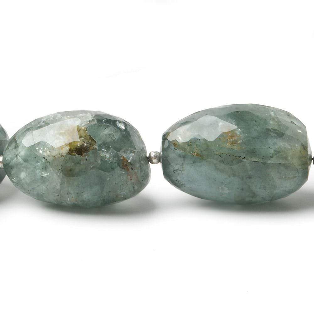 18x12-25x16mm Moss Aquamarine faceted nugget 15.5 inch 19 Beads - Beadsofcambay.com