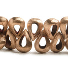 18x12mm Copper Brushed Pear with Center Void 8 inch 33 pcs - Beadsofcambay.com