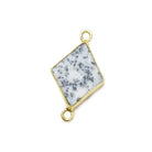 18x12mm Vermeil Bezel Dendritic Opal Kite Connector 1 piece - Beadsofcambay.com