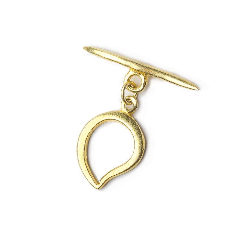 18x12mm Vermeil Paisley Toggle 1 piece - Beadsofcambay.com