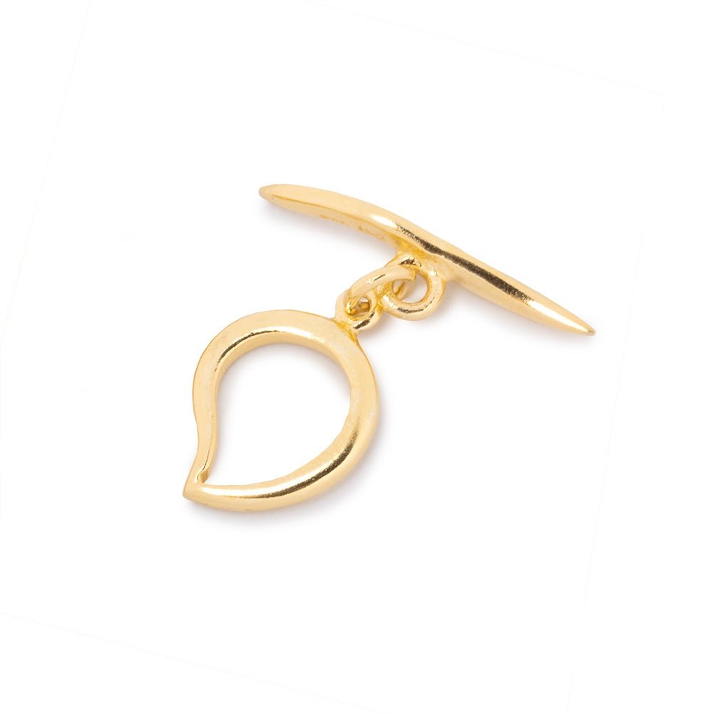 18x12mm Vermeil Toggle Paisley Design 1 piece - Beadsofcambay.com