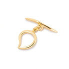 18x12mm Vermeil Toggle Paisley Design 1 piece - Beadsofcambay.com